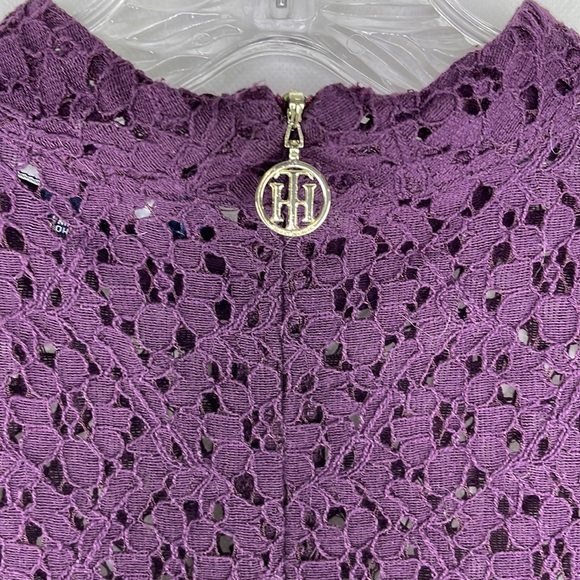 COPY - Tommy Hilfiger Dark Purple Lace Front & Back Yoke Top - Picture 2 of 7